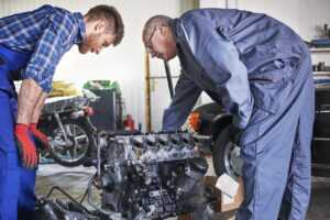 Trying to repair car's engine
